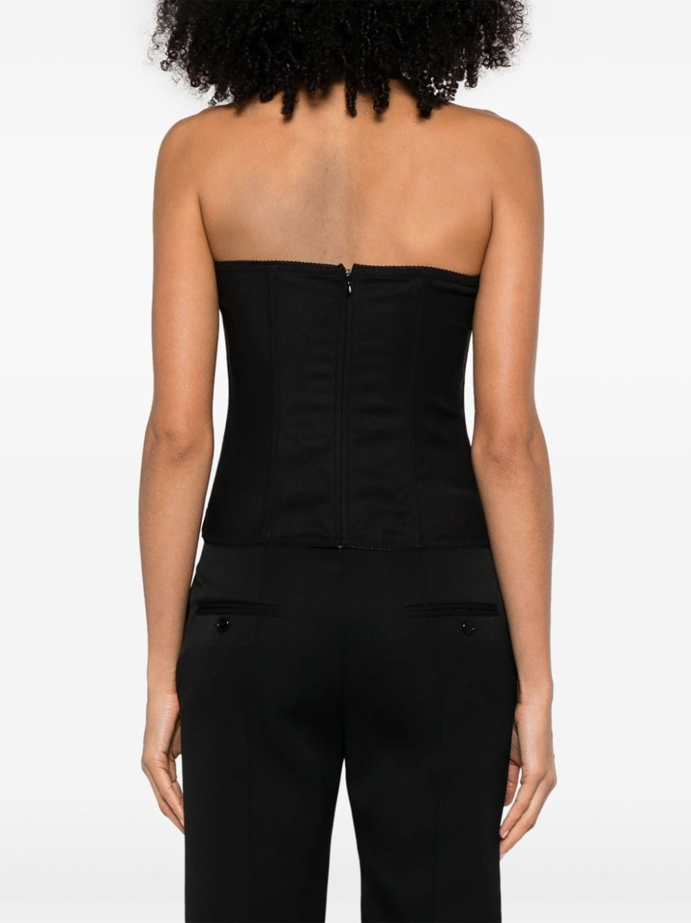 Shop Anna October Raya Strapless Corset Top In Black