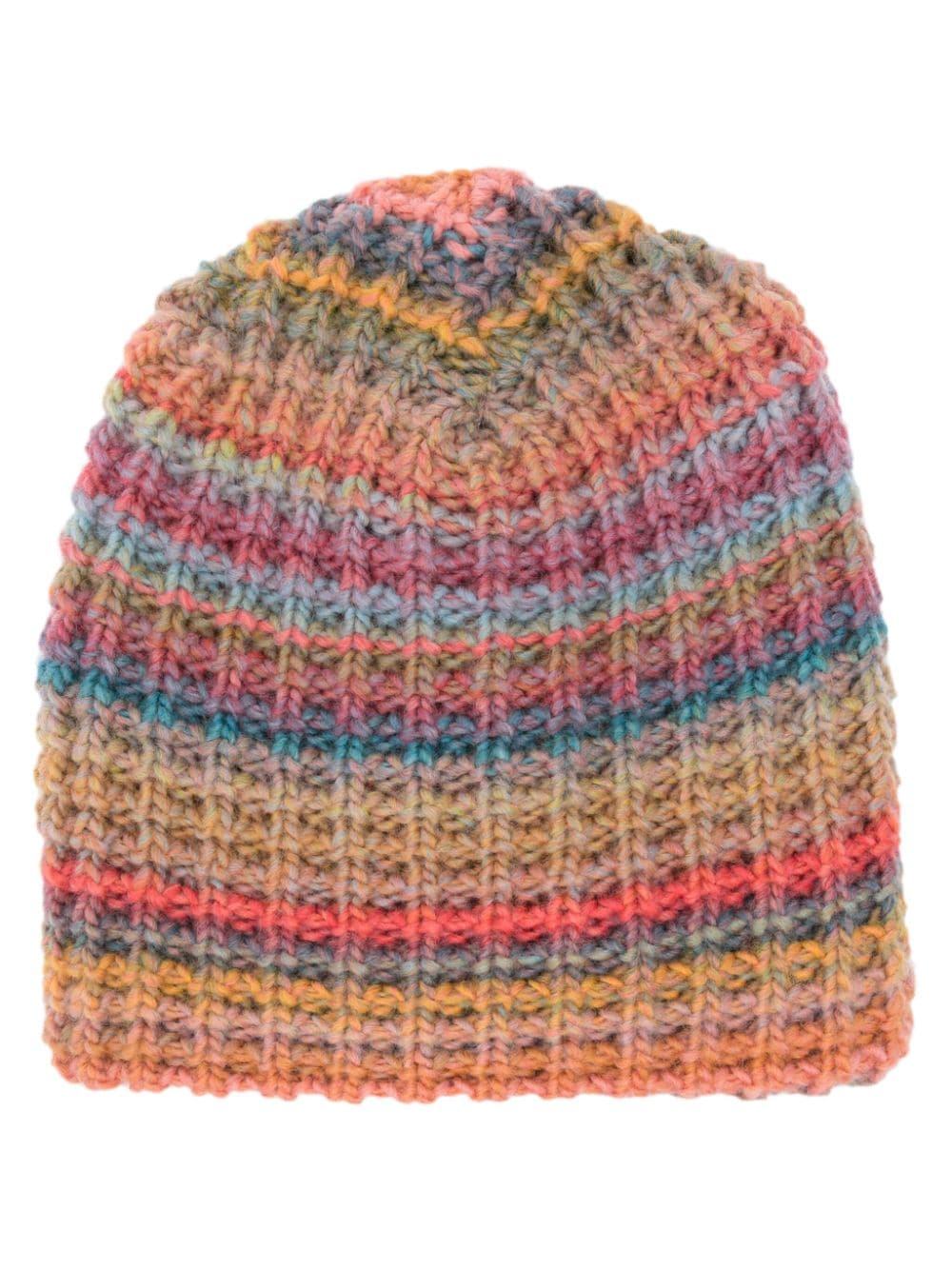 Laneus stripe-pattern knitted beanie - Grün