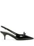 Miu Miu 75mm bow-embellished sligback pumps - Black