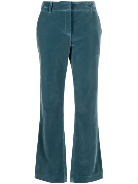 La DoubleJ velvet-finish cotton cropped trousers 