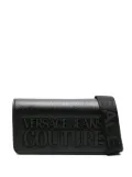 Versace Jeans Couture logo-embellished pebbled clutch bag - Black