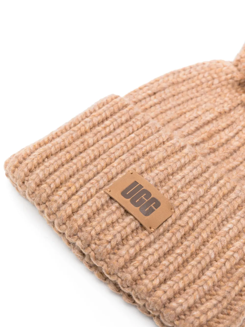 UGG Kids logo-patch pompom beanie - Bruin