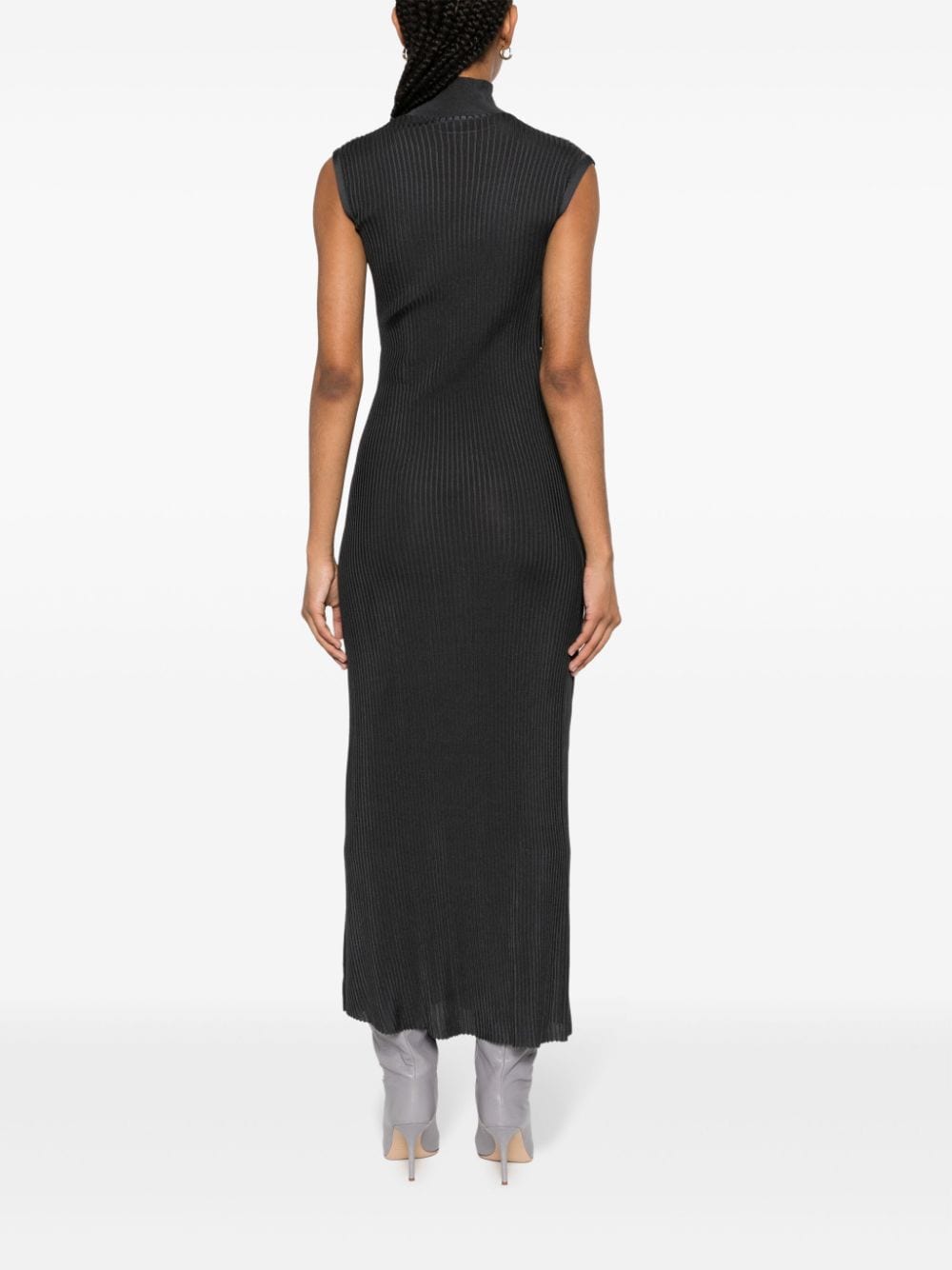 Shop Fendi Colour-block Sleeveless Dress In Grey