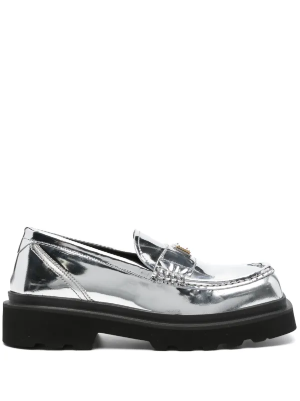 Silver hot sale leather brogues