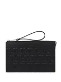 Ferragamo logo-embossed leather clutch bag - Black