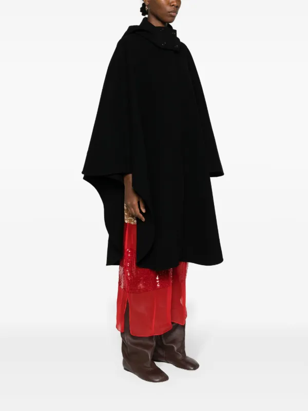 Chloé wool-blend Hooded Cape | Black | FARFETCH