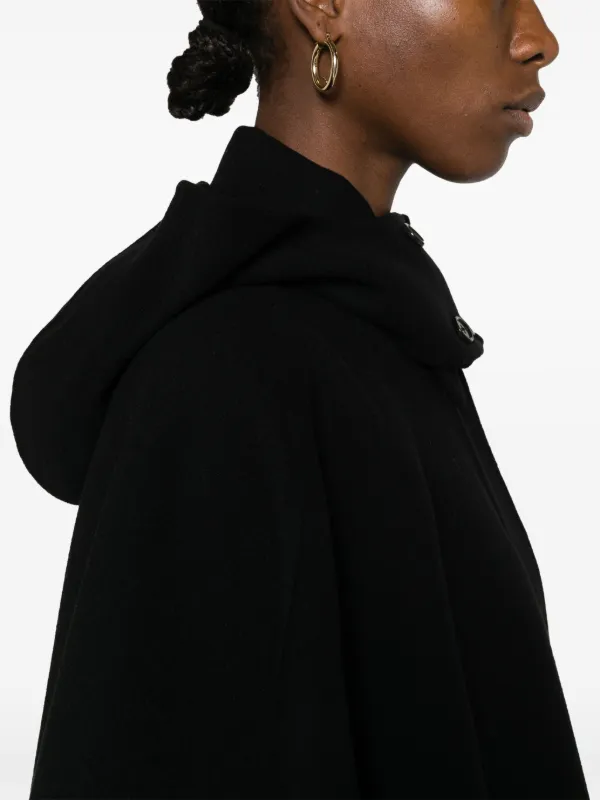 Chloé wool-blend Hooded Cape | Black | FARFETCH