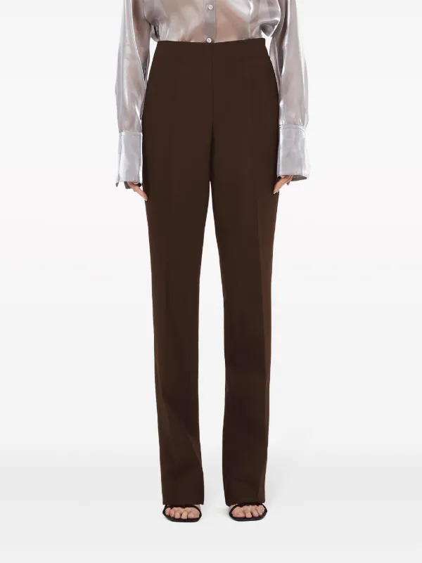Ferragamo pleat-detail straight-leg Trousers | Brown | FARFETCH