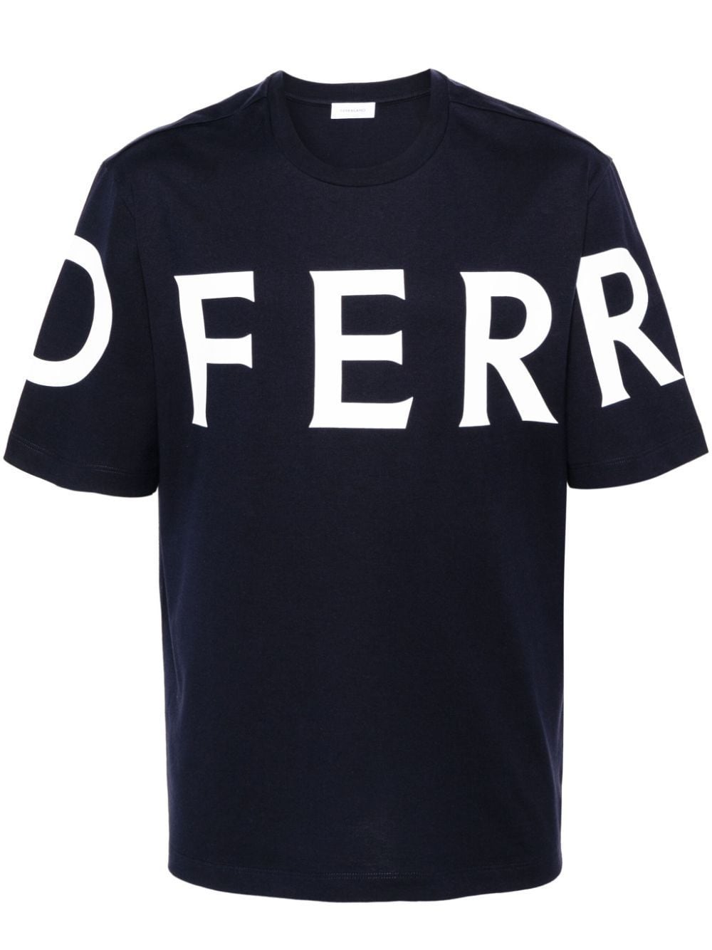 Shop Ferragamo Logo-print Cotton T-shirt In Blue
