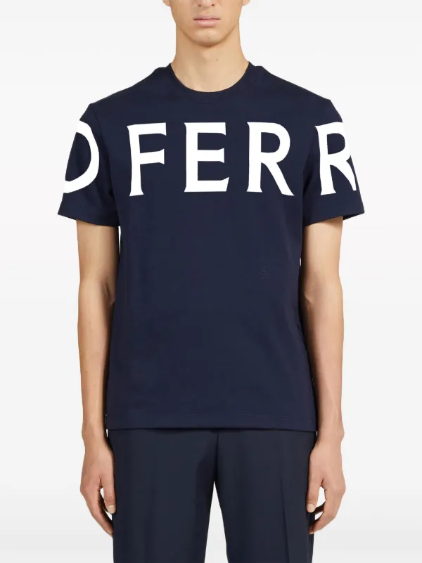 Ferragamo logo-print Cotton T-shirt | Blue | FARFETCH TR Ferragamo logo-print Cotton T-shirt | Blue | FARFETCH TR
