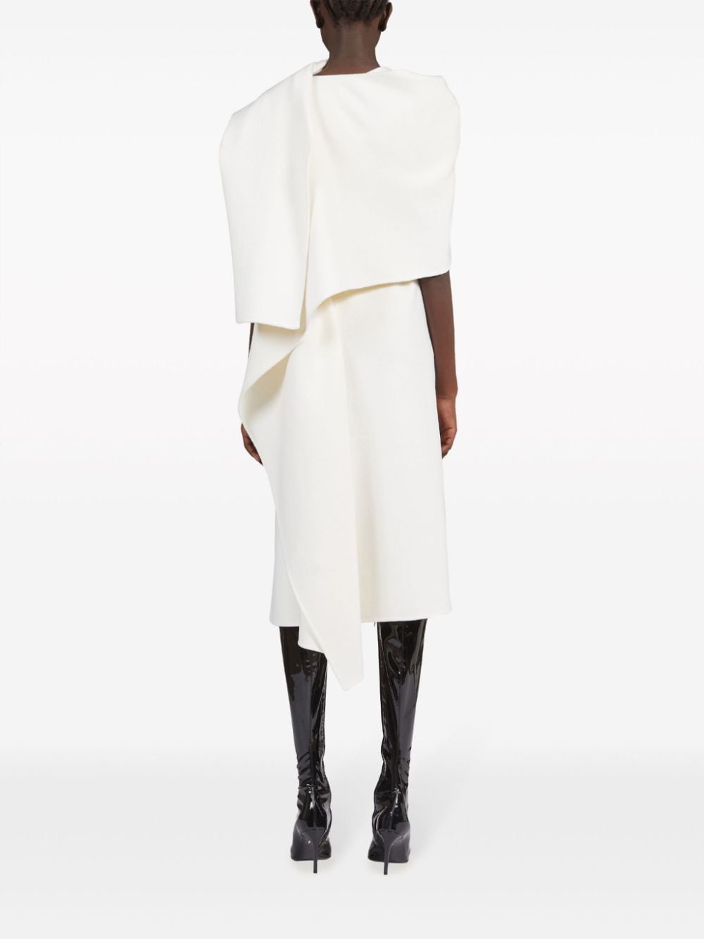 Shop Ferragamo Short-sleeve Double-breasted Coat In White