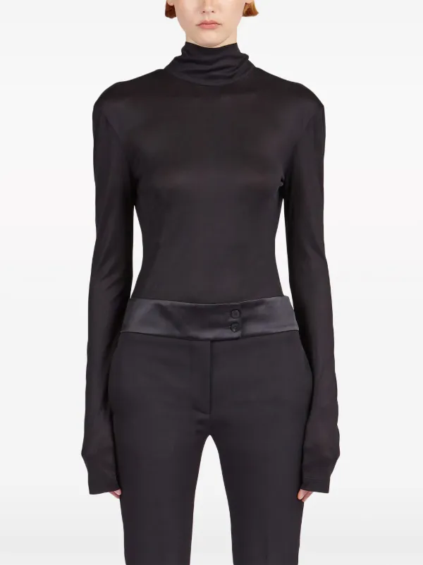 トップス salvatoreFerragamo Ferragamo V-back silk-blend Top | Black | FARFETCH ZA
