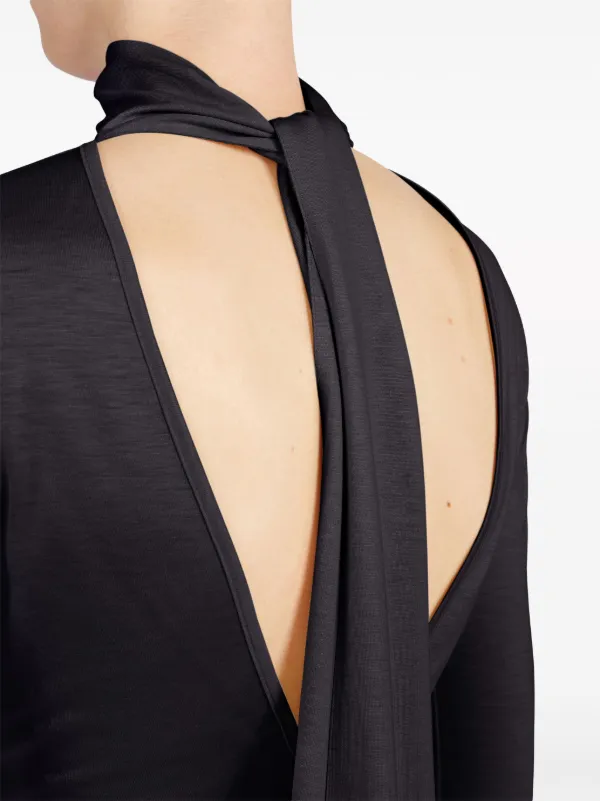 Ferragamo V-back silk-blend Top | Black | FARFETCH ZA