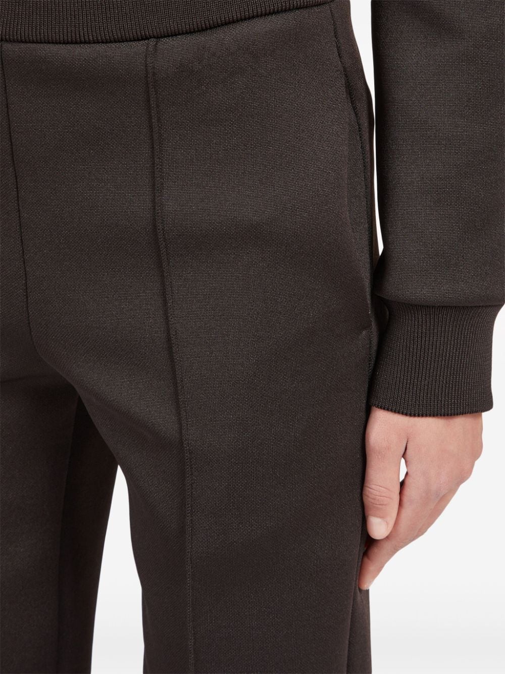 Shop Ferragamo Logo-patch Slip-on Track Pants In Brown