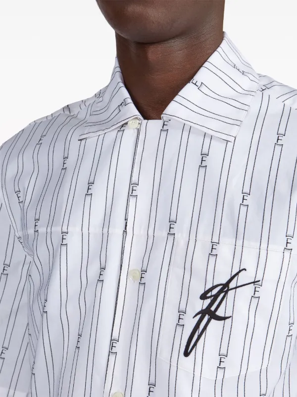 Tシャツ・カットソー FERRAGAMO FW25 'Gancini' jacquard shirt (786620 WHITE) Ferragamo logo-print Cotton T-shirt | White | FARFETCH