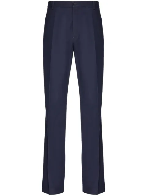 Ferragamo logo-plaque cotton straight-leg trousers