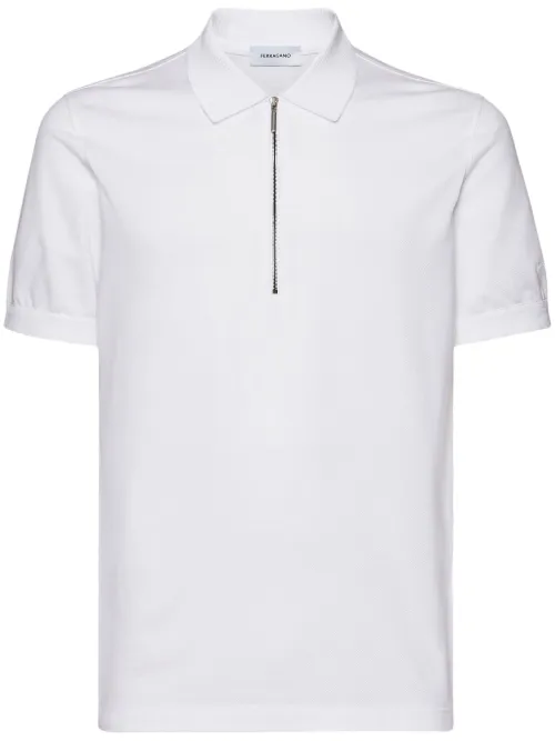 Polo en coton à col zippé - Ferragamo - Modalova