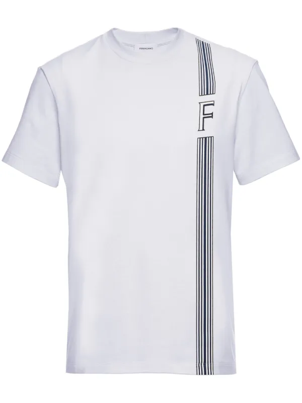Ferragamo stripe-print Cotton T-shirt White FARFETCH JO