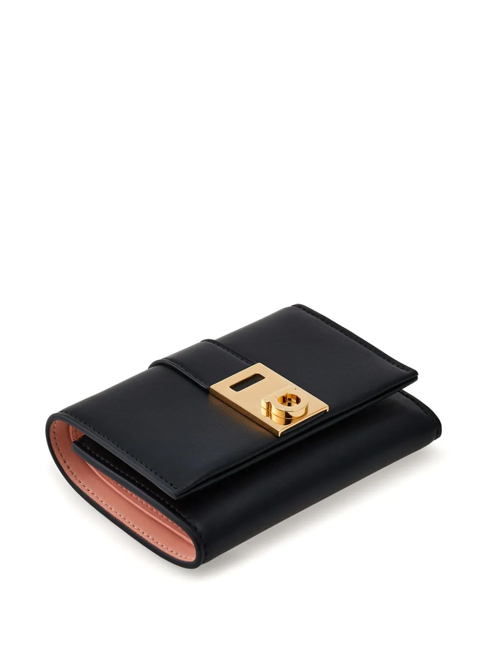 Shop Ferragamo Hug Two-tone Leather Wallet In Black