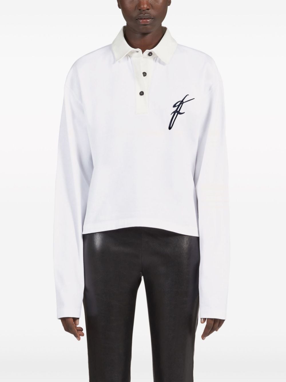 Ferragamo Poloshirt met geborduurd logo Wit