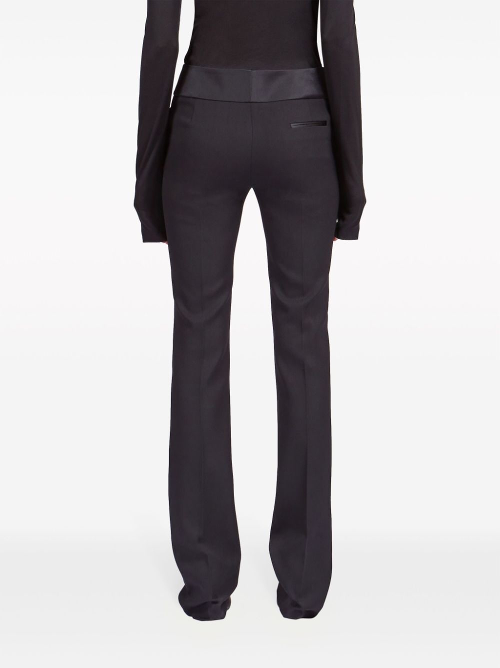Shop Ferragamo Tuxedo Straight-leg Tailored Trousers In Black
