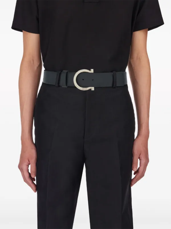 Ferragamo ガンチーニ レザーベルト | ブラック | FARFETCH JP