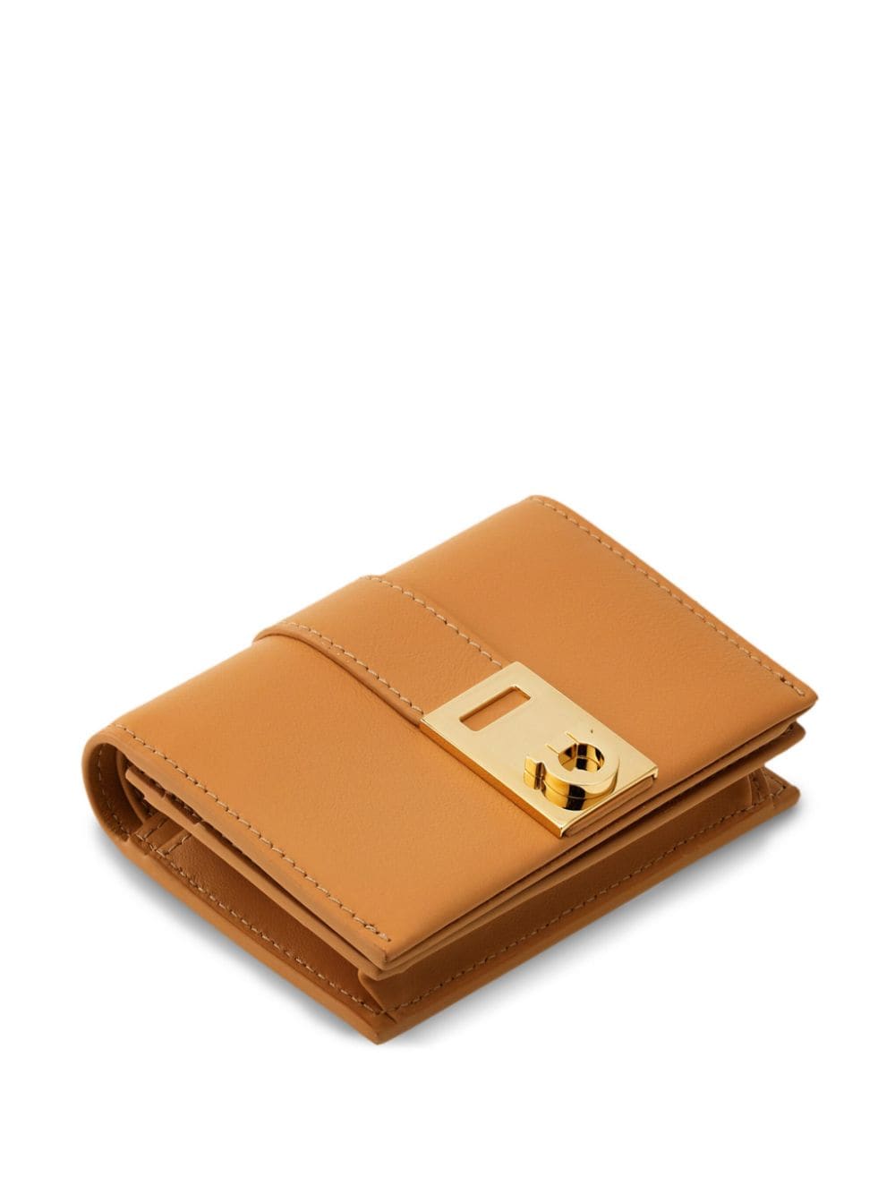 Shop Ferragamo Hug Leather Wallet In Neutrals