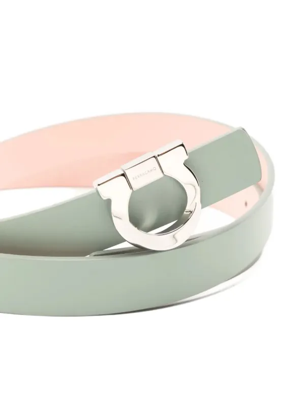 Ferragamo Reversible Belt With Torchon Gancini | Green  display picture 3