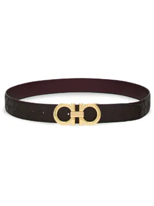 Ferragamo リバーシブル ガンチーニ ベルト | ブラック | FARFETCH JP