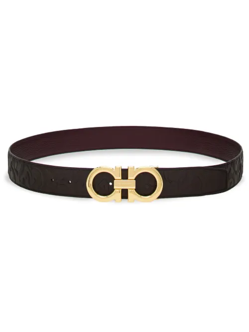 Ceinture Gancini à design réversible - Ferragamo - Modalova
