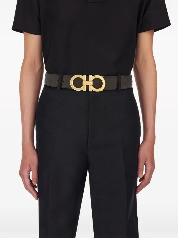Ferragamo Gancini Reversible Calfskin Belt Black FARFETCH