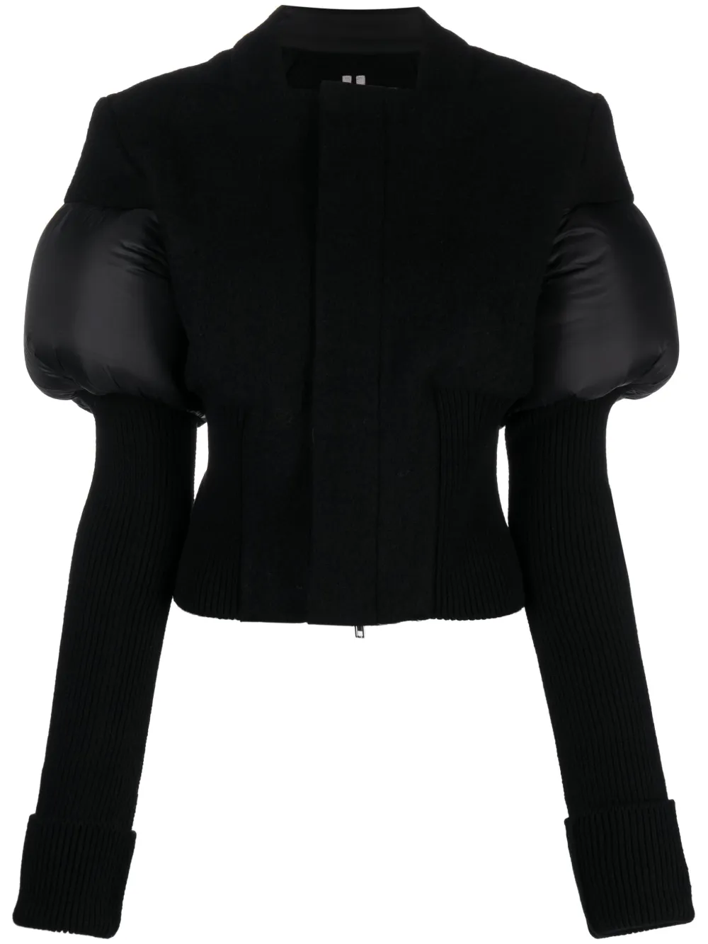 Rick Owens Bouchon Padded-panel Wool Jacket In Black