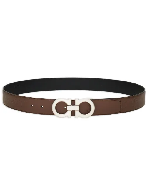 Ceinture réversible en cuir à boucle Gancini - Ferragamo - Modalova