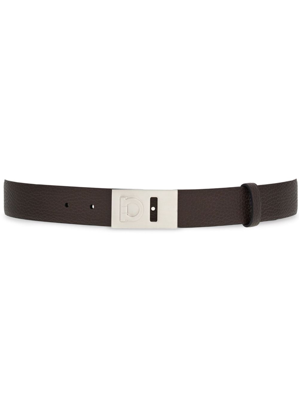 Ferragamo Fixed Leather Belt In Brown