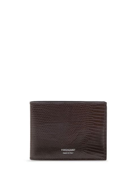 lizard-embossed bi-fold wallet