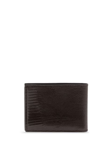 lizard-embossed bi-fold wallet