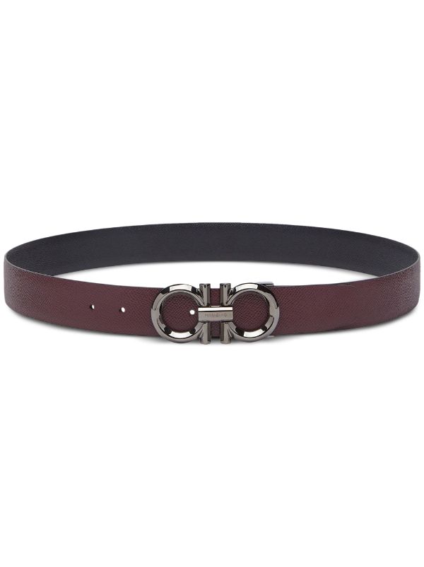 Ferragamo Gancini Reversible Leather Belt Red FARFETCH AE