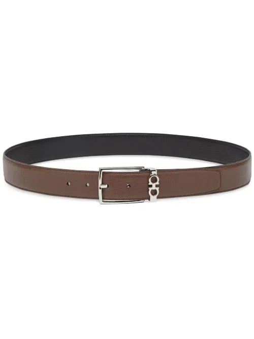 Ceinture en cuir à plaque Gancini - Ferragamo - Modalova