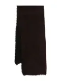 Denis Colomb frayed brim cashmere scarf - Brown