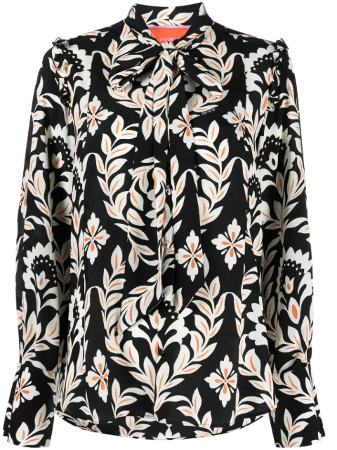 La DoubleJ chemise Ascot en soie à fleurs