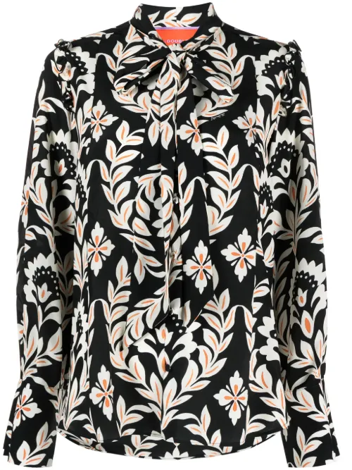 Chemise Ascot en soie à fleurs - La DoubleJ - Modalova