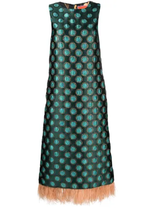 La DoubleJ Column geometric-jacquard Midi Dress | Green | FARFETCH La DoubleJ Column geometric-jacquard Midi Dress | Green | FARFETCH
