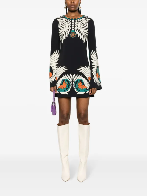 La DoubleJ Mini Supremes-print Swing Dress | Black | FARFETCH GE