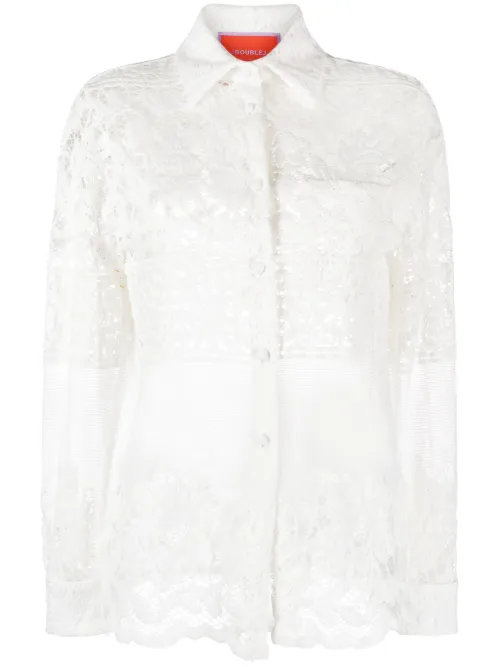 Chemise boutonnée Boy à dentelle brodée - La DoubleJ - Modalova