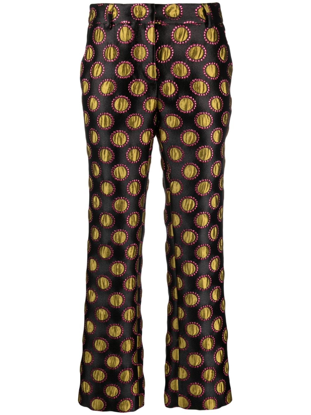 polka-dot print cropped trousers