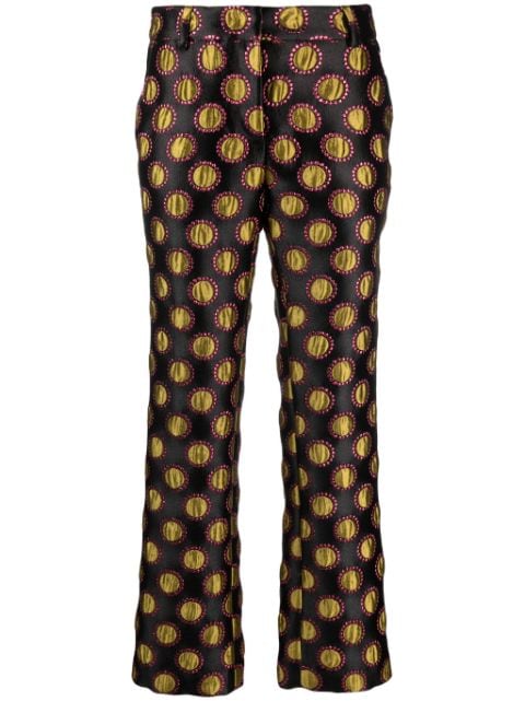 La DoubleJ polka-dot print cropped trousers 