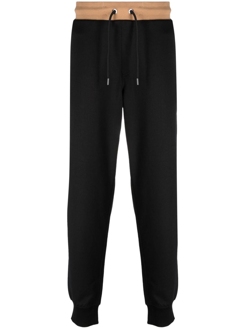 Hugo Boss Stripe-detailing Cotton Track Pants In Black