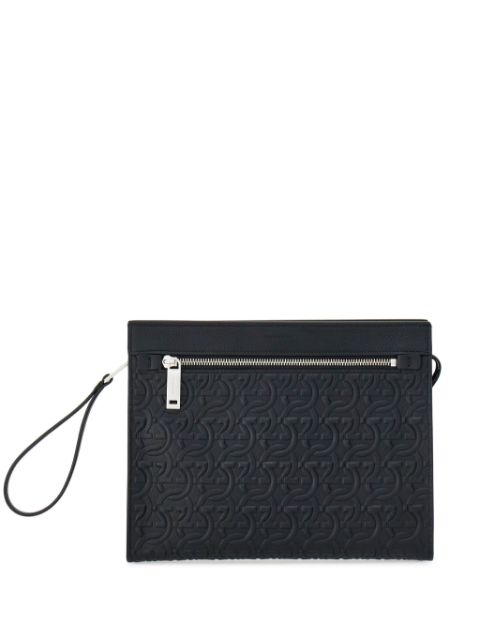 Ferragamo Gancini Clutch mit Logo-Prägung