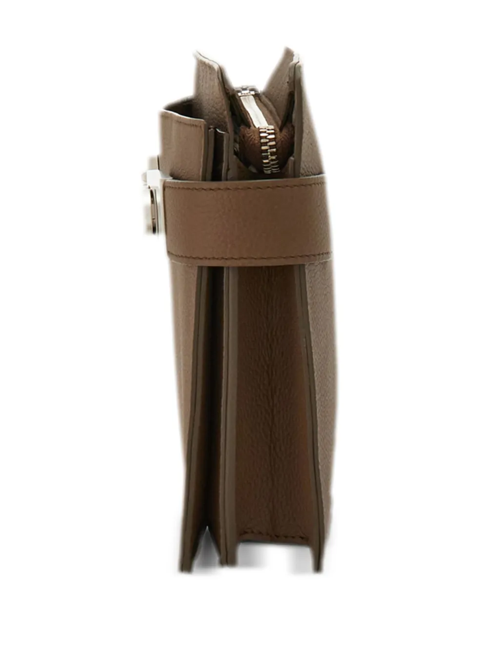 FERRAGAMO GANCINI-BUCKLE LEATHER CLUTCH BAG