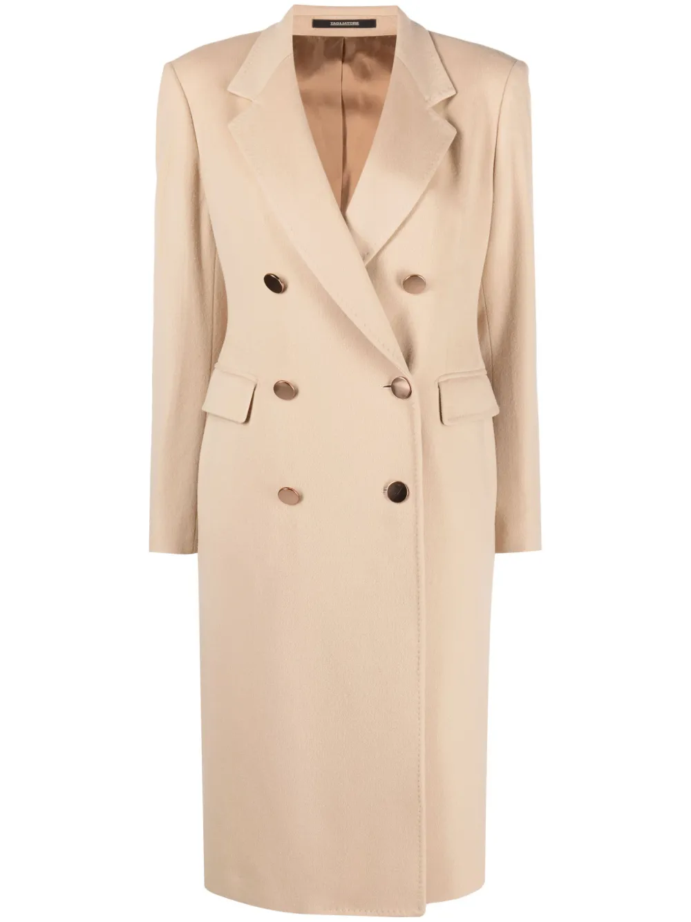 Tagliatore Double-breasted Notched-lapels Coat In Brown